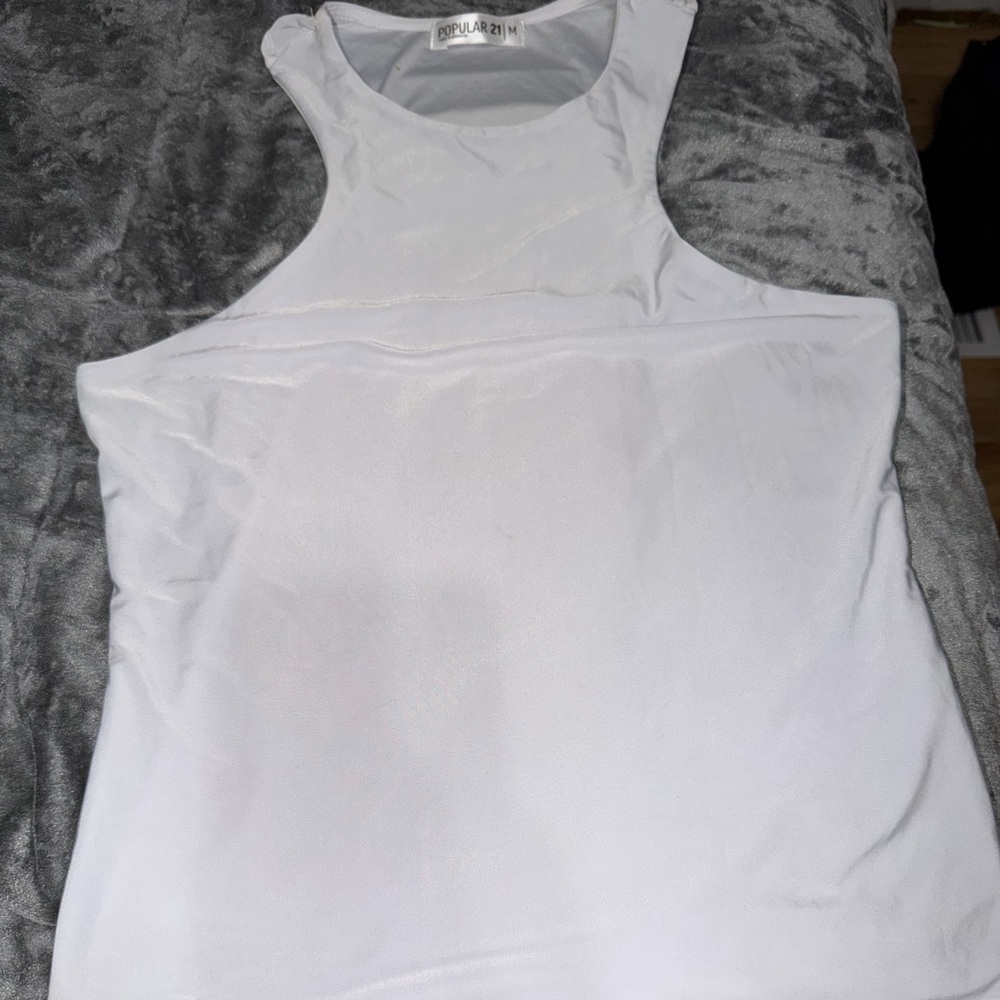 Popular 21 White Racerback Tank Top - Women